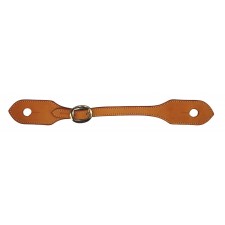 WESTERN RAWHIDE LEATHER SLOBBER STRAP, GOLDEN WITH SILVER BUCKLE