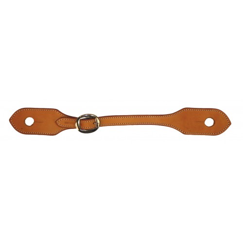 WESTERN RAWHIDE LEATHER SLOBBER STRAP, GOLDEN WITH SILVER BUCKLE