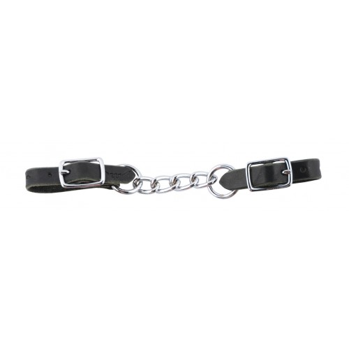 SHORT LEATHER CURB CHAIN