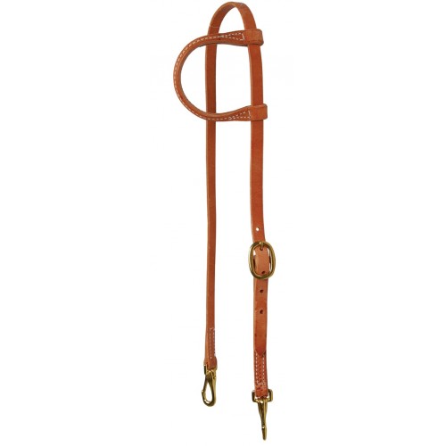 WESTERN RAWHIDE SIGNATURE ONE EAR HEADSTALL WITH SNAPS, 5/8 INCH, HARNESS LEATHER WESTERN RAWHIDE SIGNATURE ONE EAR HEADSTALL WITH SNAPS, 5/8 INCH, HARNESS LEATHER