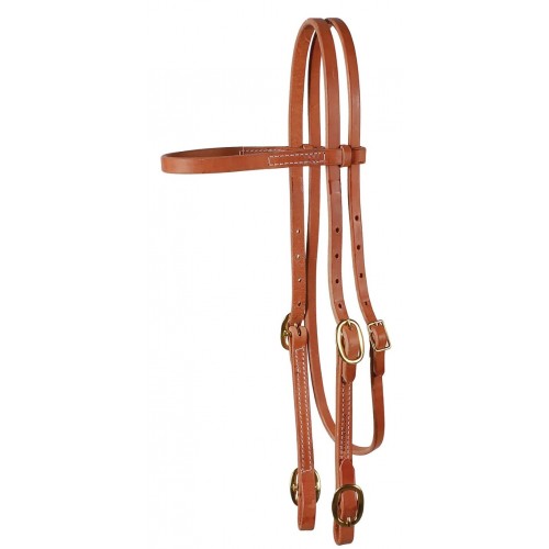 WESTERN RAWHIDE SIGNATURE BROWBAND HEADSTALL WITH BUCKLES, 5/8 INCH, HARNESS LEATHER