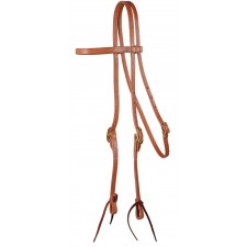 WESTERN RAWHIDE SIGNATURE HARNESS LEATHER 3/4" BROWBAND HEADSTALL WITH TIES