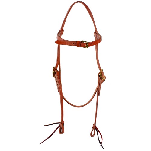 WESTERN RAWHIDE SIGNATURE X-LARGE HARNESS LEATHER BROWBAND HEADSTALL WITH TIES