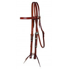 WESTERN RAWHIDE SIGNATURE BROWBAND HEADSTALL WITH BERRI CONCHOS