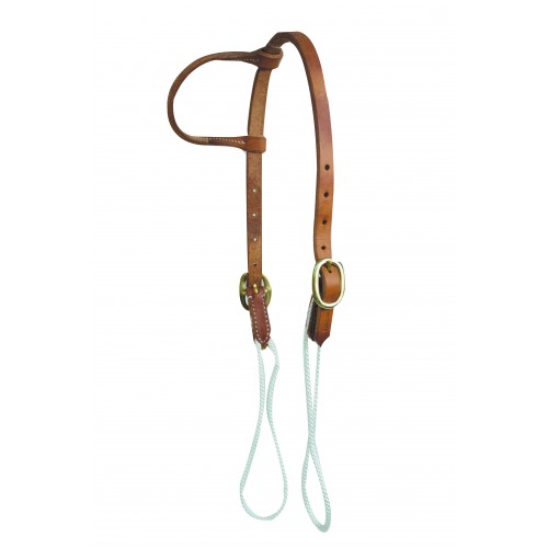 WESTERN RAWHIDE HARNESS LEATHER SLIDING CHEEK ONE EAR HEADSTALL WESTERN RAWHIDE HARNESS LEATHER SLIDING CHEEK ONE EAR HEADSTALL