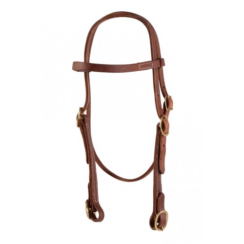 WESTERN RAWHIDE SIGNATURE BROWBAND HEADSTALL WITH BUCKLES, OILED HARNESS LEATHER