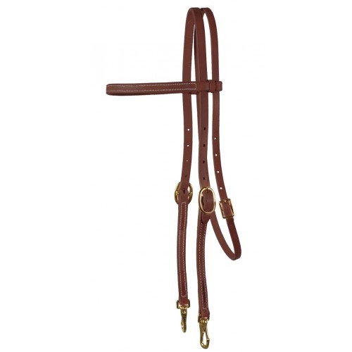 WESTERN RAWHIDE SIGNATURE BROWBAND HEADSTALL WITH SNAPS, OILED HARNESS LEATHER