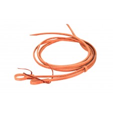 WESTERN RAWHIDE SIGNATURE HARNESS LEATHER REINS WITH WATER LOOPS AND HEAVY ENDS - 1/2" x 8' AND UP