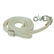 MUSTANG WAXED NYLON ROPING REIN - 5/8" 3-PLAIT OVAL BRAID