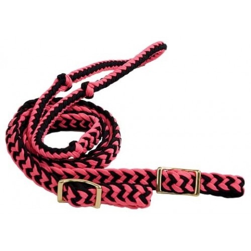 BRAIDED POLY KNOTTED ROPING REINS