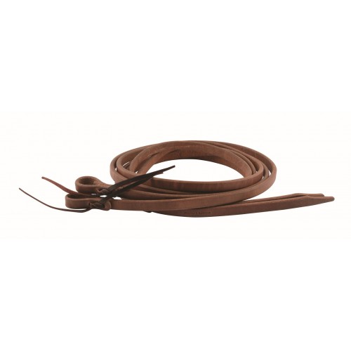 OILED HARNESS LEATHER REINS WITH WATER LOOPS - 1/2" x 8' AND UP