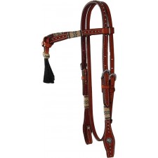 COUNTRY LEGEND DOUBLE PLY BROWBAND HEADSTALL WITH BRAIDED RAWHIDE