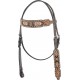 COUNTRY LEGEND TAN BEADED INLAY BROWBAND HEADSTALL