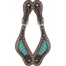 COUNTRY LEGEND TURQUOISE GATOR LADIES SPUR STRAPS