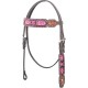 COUNTRY LEGEND PINK BEADED INLAY BROWBAND HEADSTALL