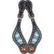 COUNTRY LEGEND TURQUOISE BEADED INLAY LADIES SPUR STRAPS