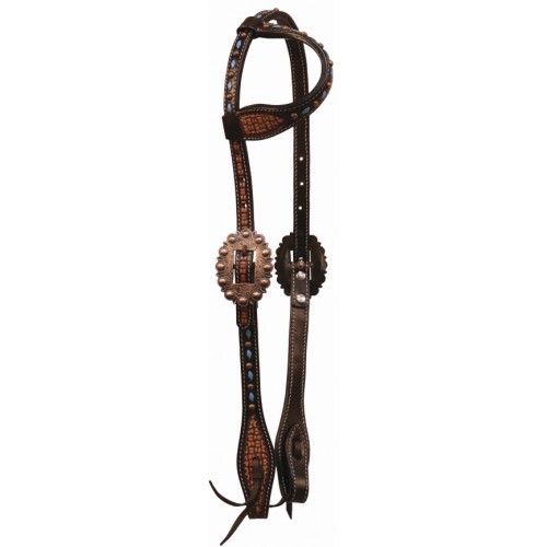 COUNTRY LEGEND COPPER CACTUS ONE EAR HEADSTALL