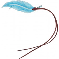 COUNTRY LEGEND HAND PAINTED FEATHER - LARGE (5"), TURQUOISE