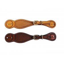 WESTERN RAWHIDE SPUR STRAPS WITH BORDER