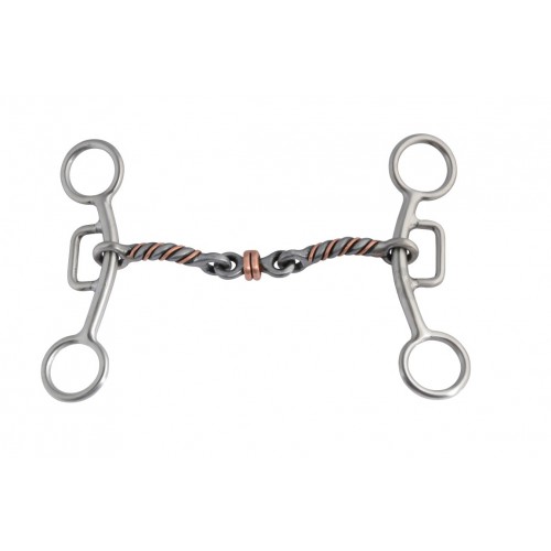MARLEY COPPER ROLLED GAG BIT WITH SWEET IRON TWISTED MOUTHPIECE, 5-1/4"