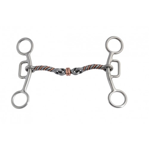MARLEY COPPER ROLLED GAG BIT WITH SWEET IRON TWISTED MOUTHPIECE, 5-1/4" MARLEY COPPER ROLLED GAG BIT WITH SWEET IRON TWISTED MOUTHPIECE, 5-1/4"