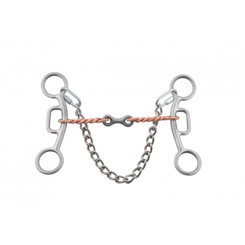 MARLEY COPPER TWISTED GAG BIT WITH SWEET IRON TWISTED MOUTHPIECE, 5-1/4"