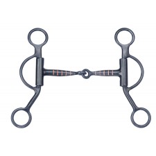 METALAB BLACK STEEL SNAFFLE MOUTH BIT WITH COPPER INLAY
