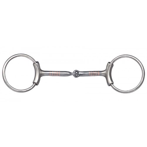 FRANCOIS GAUTHIER BRUSHED STAINLESS STEEL RING SNAFFLE BIT WITH SLEEVES