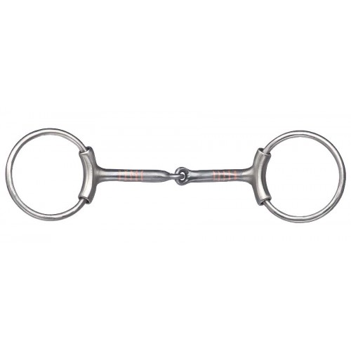 FRANCOIS GAUTHIER BRUSHED STAINLESS STEEL RING SNAFFLE BIT WITH SLEEVES FRANCOIS GAUTHIER BRUSHED STAINLESS STEEL RING SNAFFLE BIT WITH SLEEVES