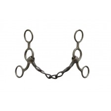 STAINLESS STEEL BRUSHED TWIST CHAIN GAG BIT. 5 1/8"