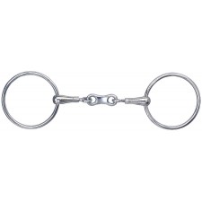 PINCHLESS STAINLESS STEEL RING SNAFFLE WITH FRENCH LINK MOUTH