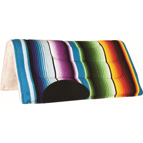 MUSTANG NAVAJO SERAPE PAD PONY PAD WITH ECONOMY FLEECE, 22" X 22" MUSTANG NAVAJO SERAPE PAD PONY PAD WITH ECONOMY FLEECE, 22" X 22"