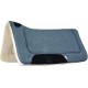 MUSTANG BRUSHED DENIM COUNTERED PAD WITH FLEECE BOTTOM & BLACK WEAR LEATHERS, 32" X 32"