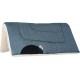 MUSTANG BRUSHED DENIM PONY COUNTERED PAD WITH FLEECE BOTTOM & BLACK WEAR LEATHERS, 24" X 24"
