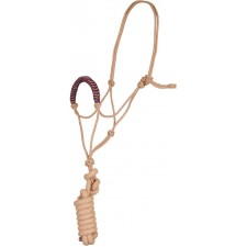 MUSTANG JUTE ROPE HALTER AND LEAD WITH COLOUR NOSEBAND