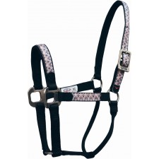 WESTERN RAWHIDE SIGNATURE PATTERN HALTER WITH ANTIQUE SILVER FINISH HARDWARE, NO SNAP