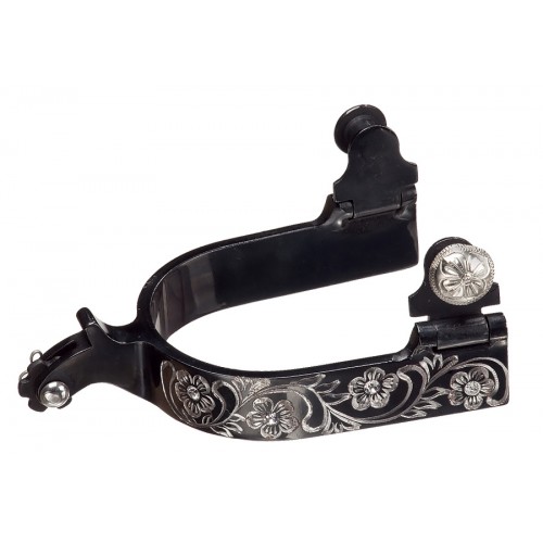 BLACK SATIN FLORAL SPUR BLACK SATIN FLORAL SPUR