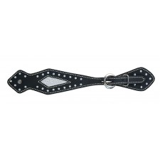 BLACK AND SILVER SPUR STRAP