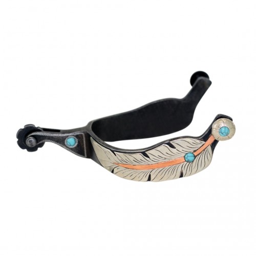 METALAB FEATHER MEDIUM CUP SPURS, 1 INCH BAND