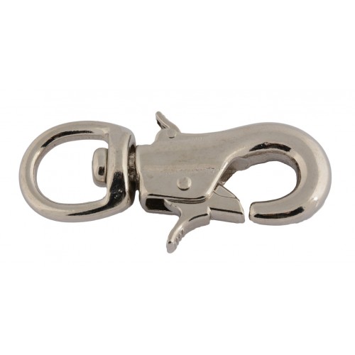 NICKLE PLATED SWIVEL EYE BULL SNAP - 1"