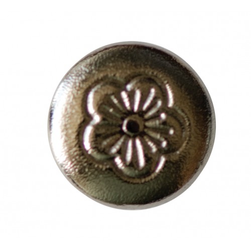CHICAGO SCREWS WITH FLORAL HEADS NICKEL PLATED BRASS - SCREW ONLY - 7.5MM