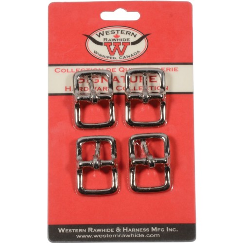 CHROME PLATE BRONZE BRIDLE BUCKLE, 3/4" X 1 3/4" - 4 PER CARD