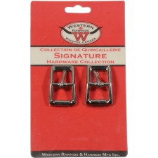 CHROME PLATED BRONZE ROLLER BUCKLE, 3/4" X 1 3/4" - 2 PER CARD