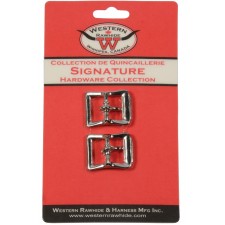 NP ZINC DIECAST IMITATION ROLLER BUCKLE, 3/4" X 1 3/8" - 2 PER CARD