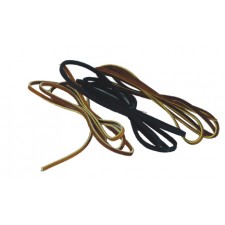 LEATHER LACES - 1/8" WIDE, BROWN ALUM TAN (YELLOW CENTER)