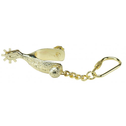 ENGRAVED GOLD SPUR KEY CHAIN